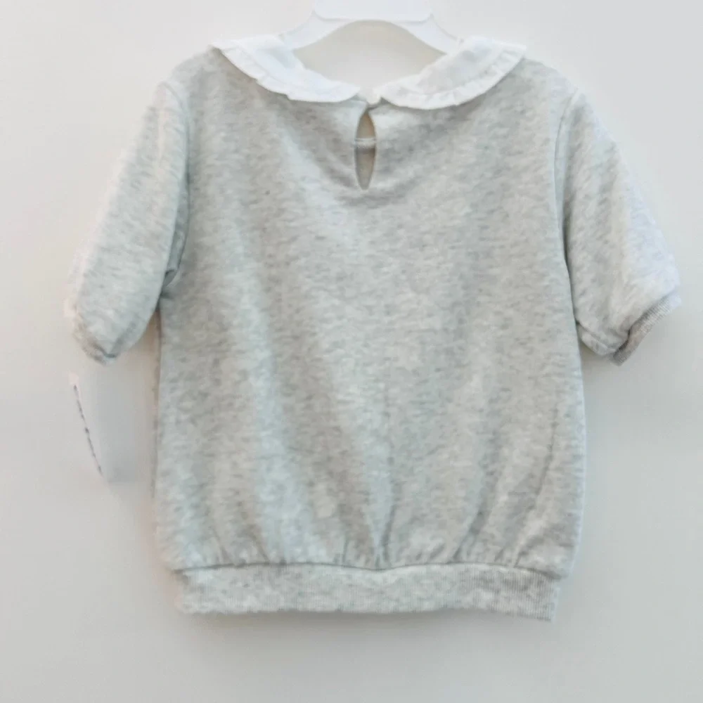 Carter’s 4T Girl Peter Pan Collar Sweatshirt Life Is Sweet Cherry Top NWT